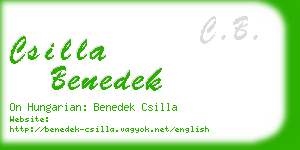 csilla benedek business card